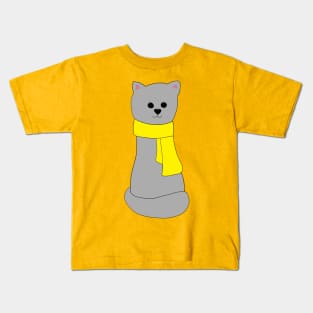 Cat in Yellow Scarf Kids T-Shirt